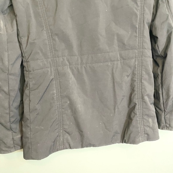 Post Card black Hooded Coat Italian Double Zipper Puffer Jacket Size 4 - Picture 6 of 16